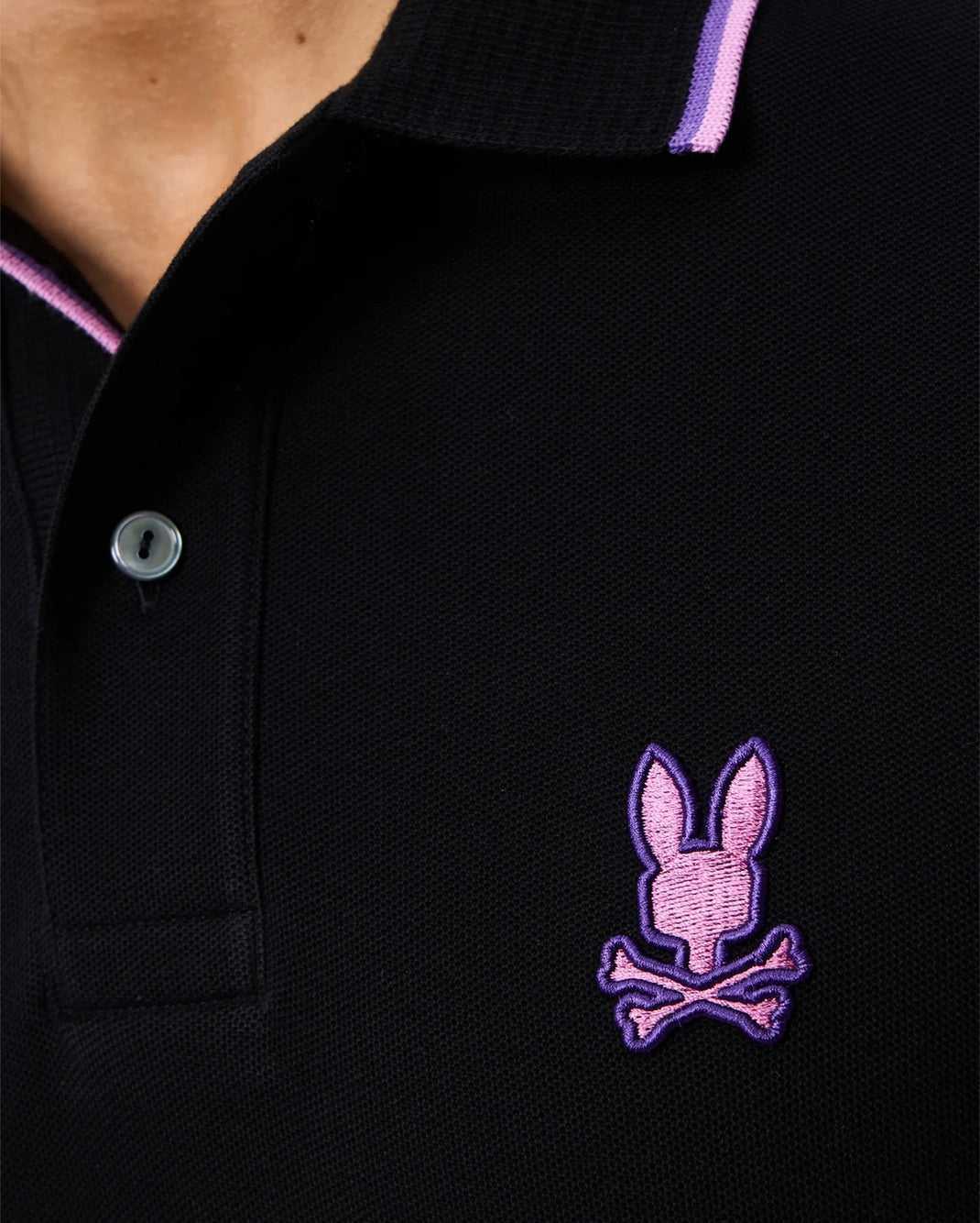 Polos Psycho Bunny Houston Pique Polo Shirt Noir Homme | GHW-69961233